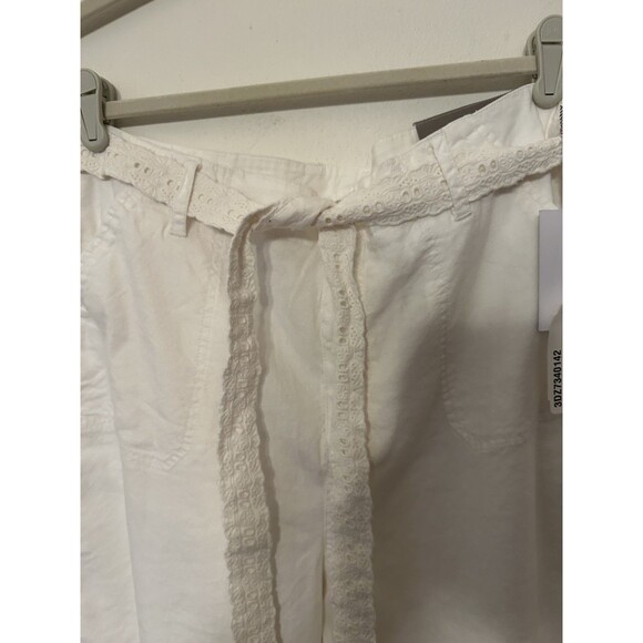 Soft Surroundings Linen Blend Crop Wide Leg pants Women Size 14P Tea party NWT - Picture 2 of 8